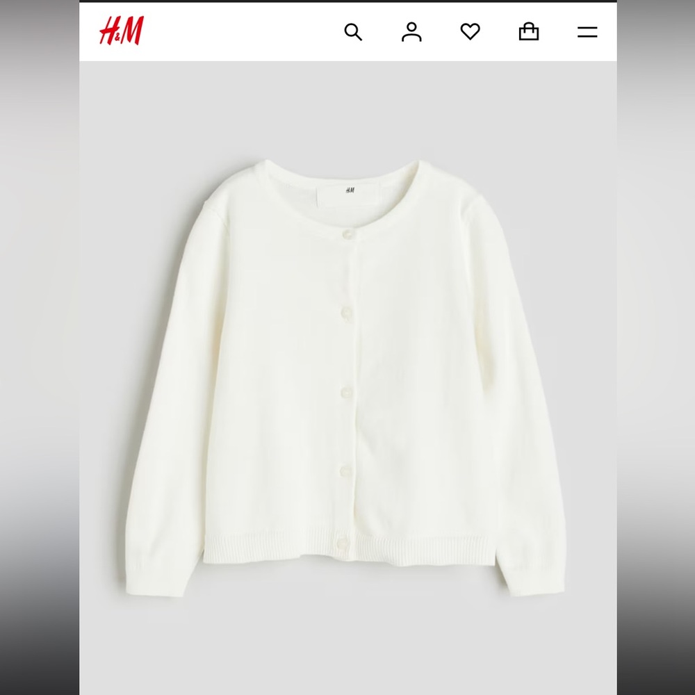H&M Classic White Cardigan